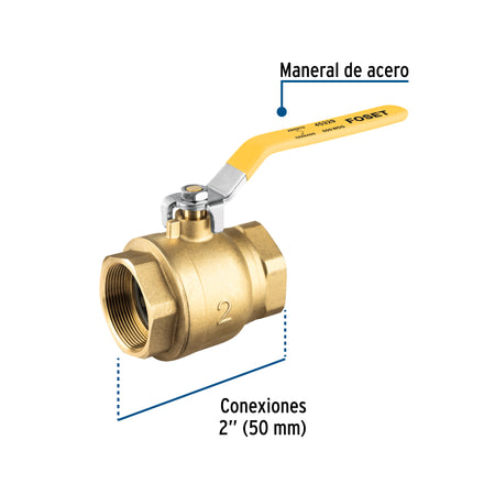 Válvula de esfera para gas, roscable, 2', alta presión