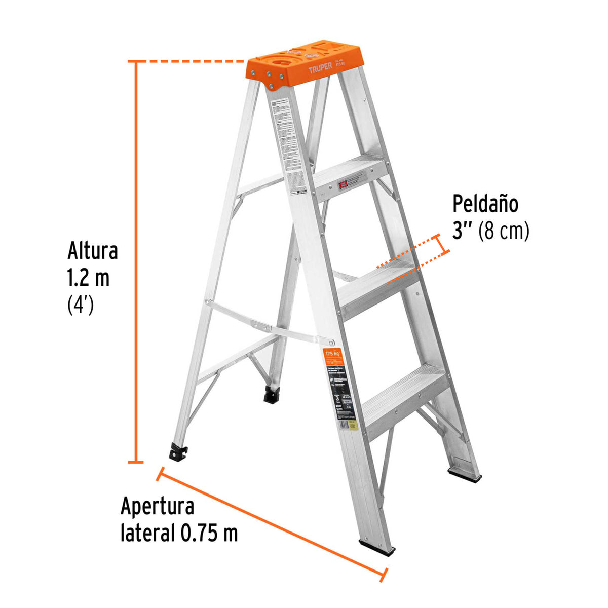 Escalera de tijera tipo II 3 peldanos Truper