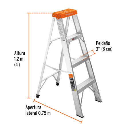 Escalera de tijera tipo II 3 peldanos Truper