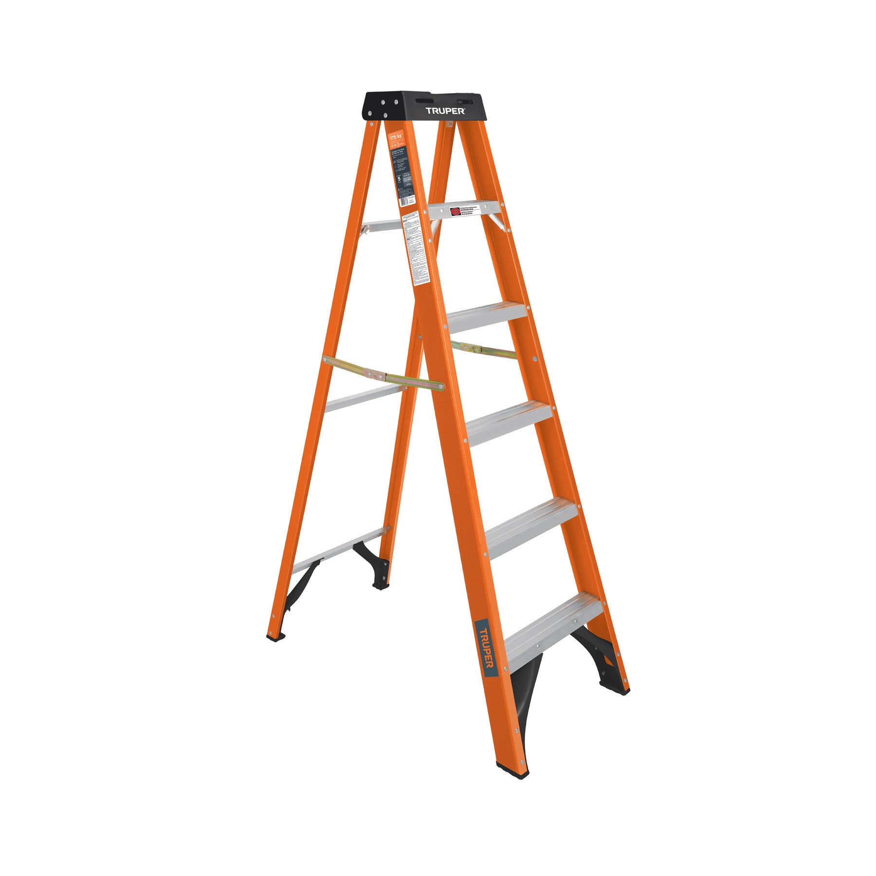 Escalera de tijera tipo ll 5 peldanos fibra de vidrio
