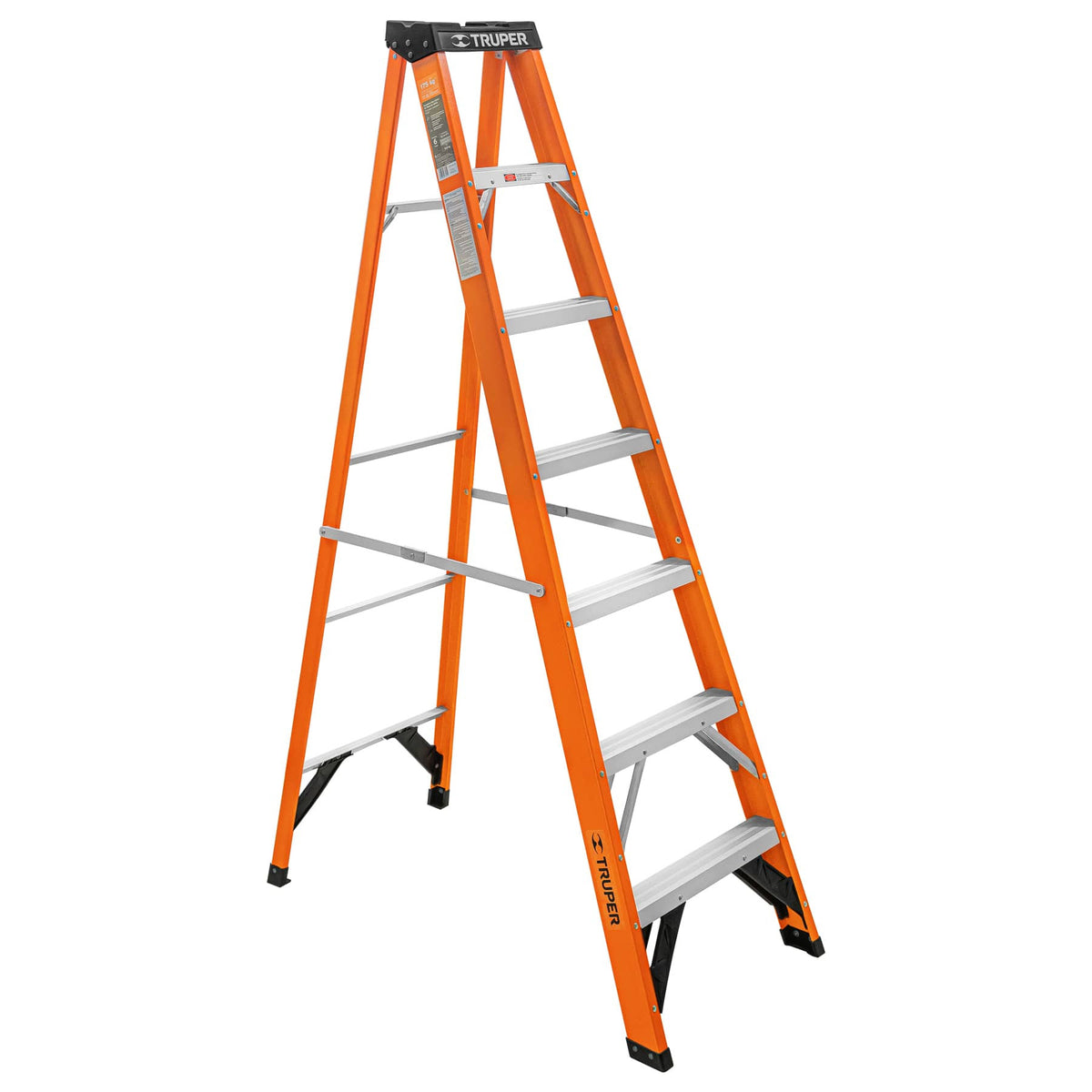 Escalera de tijera tipo ll 6 peldanos fibra de vidrio