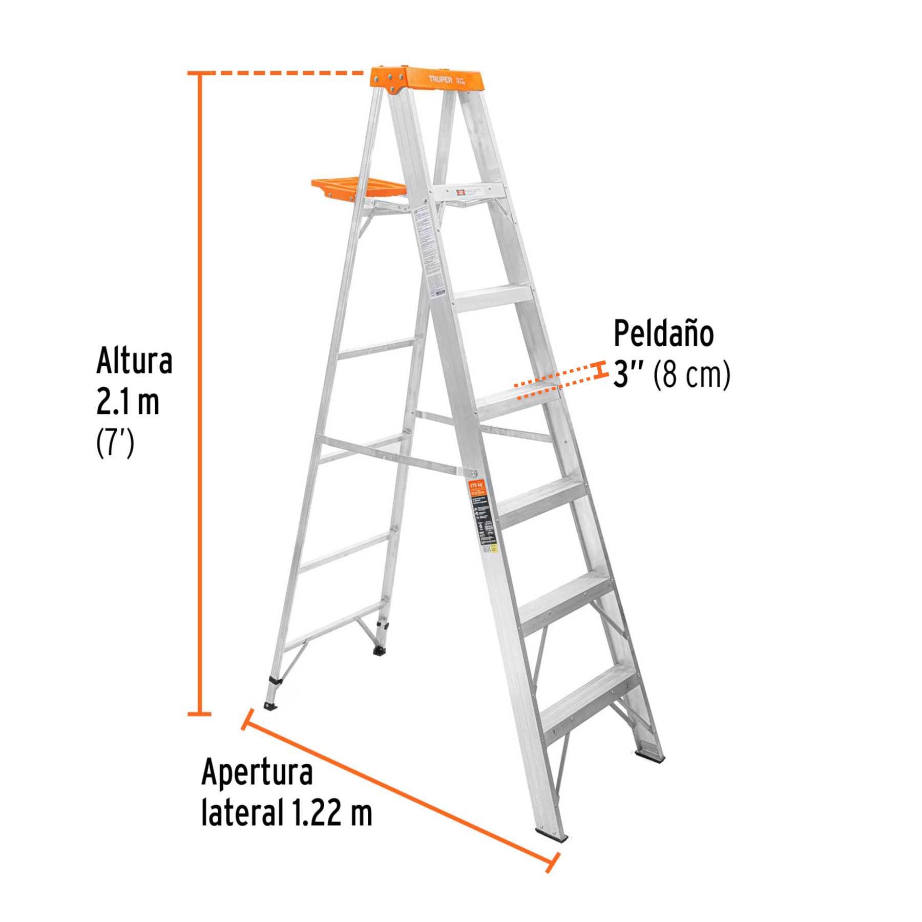 Escalera de tijera tipo II 6 peldanos y bandeja Truper