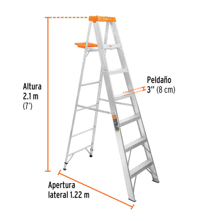 Escalera de tijera tipo II 6 peldanos y bandeja Truper