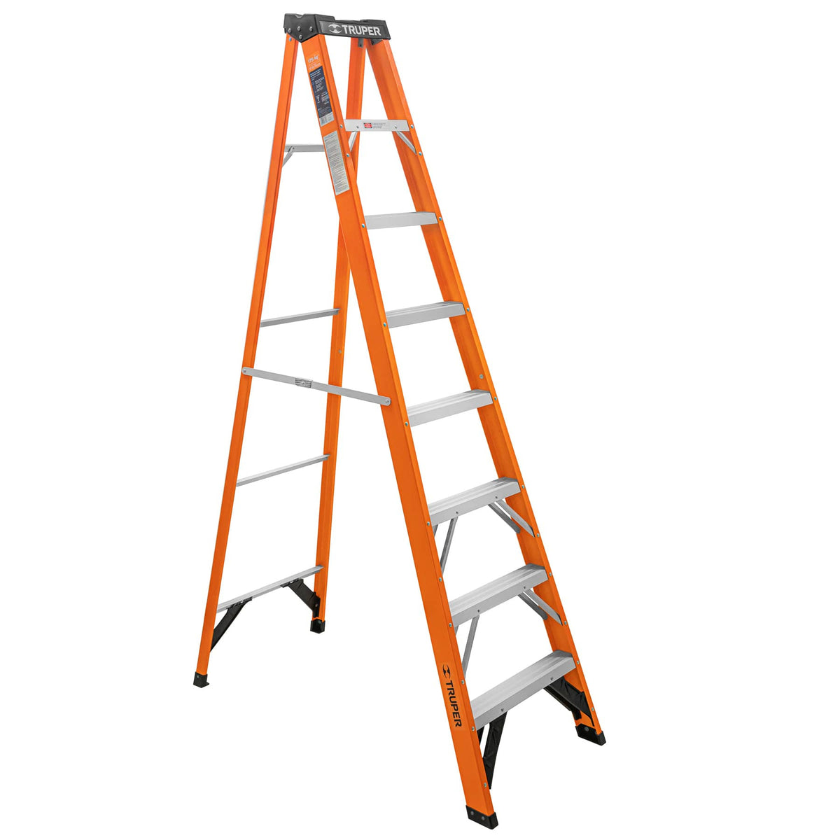 Escalera de tijera tipo ll 7 peldanos fibra de vidrio