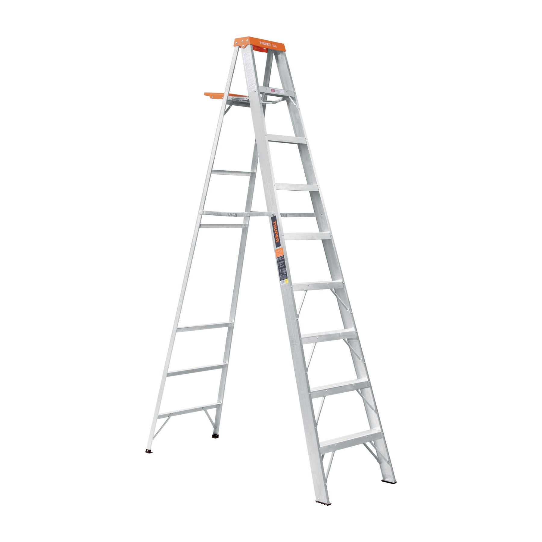 Escalera de tijera tipo ll 8 peldanos y bandeja Truper