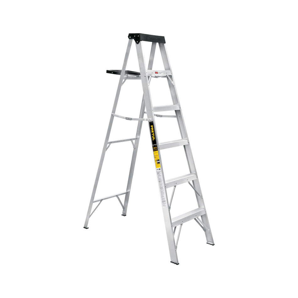 Escalera de tijera tipo III 5 escalones y bandeja, PRETUL