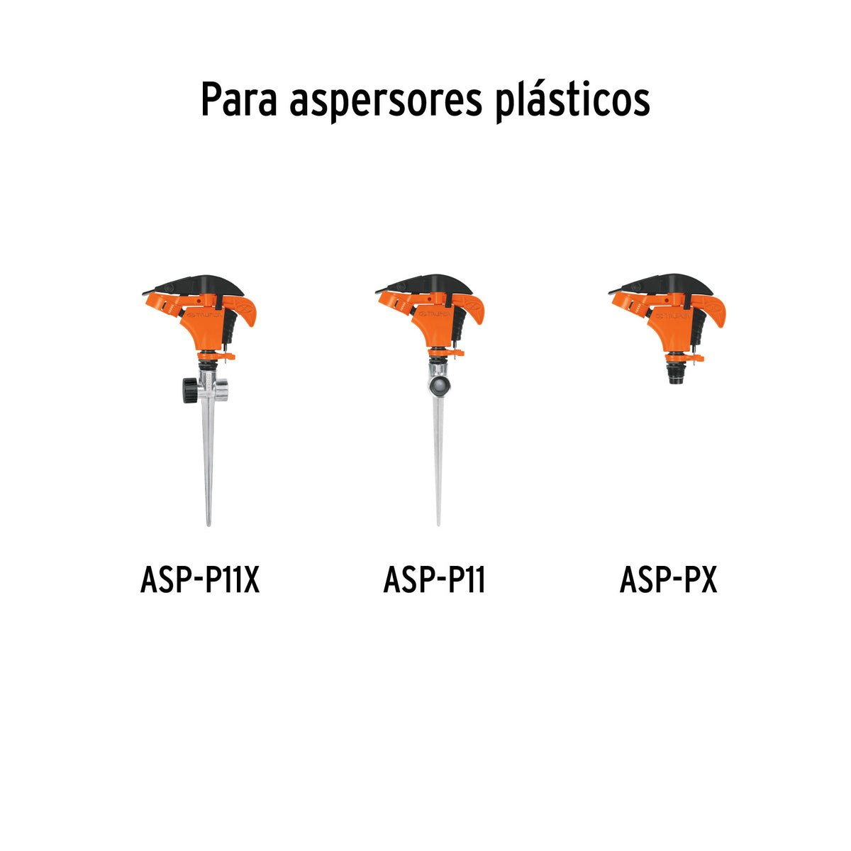 Estaca metálica universal 8' dos vías, para aspersor, TRUPER