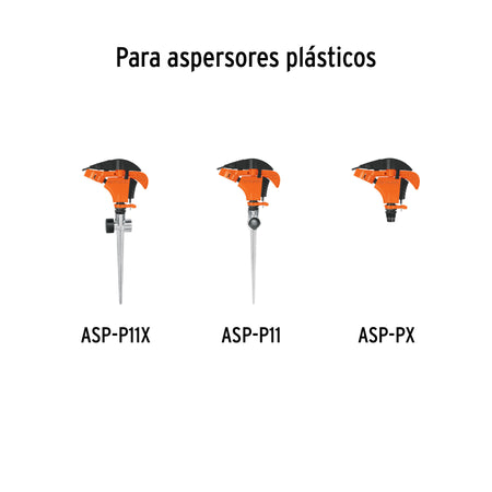 Estaca metálica universal 8' dos vías, para aspersor, TRUPER