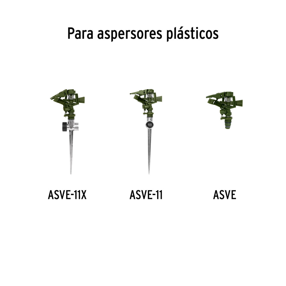 Estaca metálica universal 8' dos vías, para aspersor, TRUPER