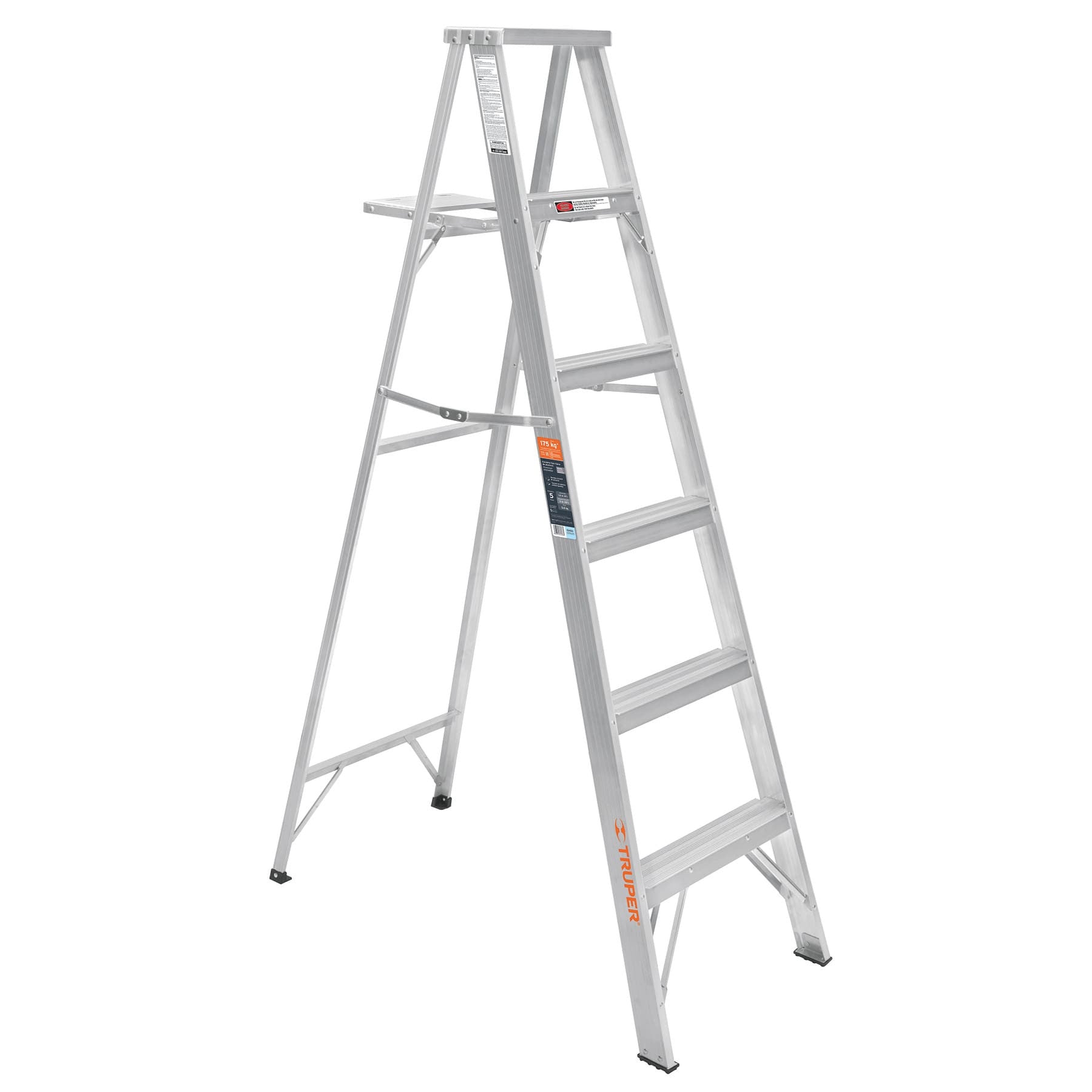 Escalera de tijera 100% aluminio tipo ll 5 peldanos Truper