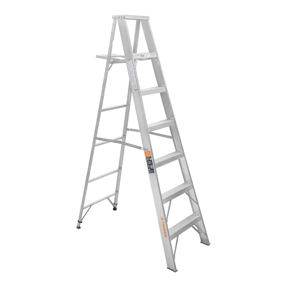 Escalera de tijera 100% aluminio tipo ll 6 peldanos Truper