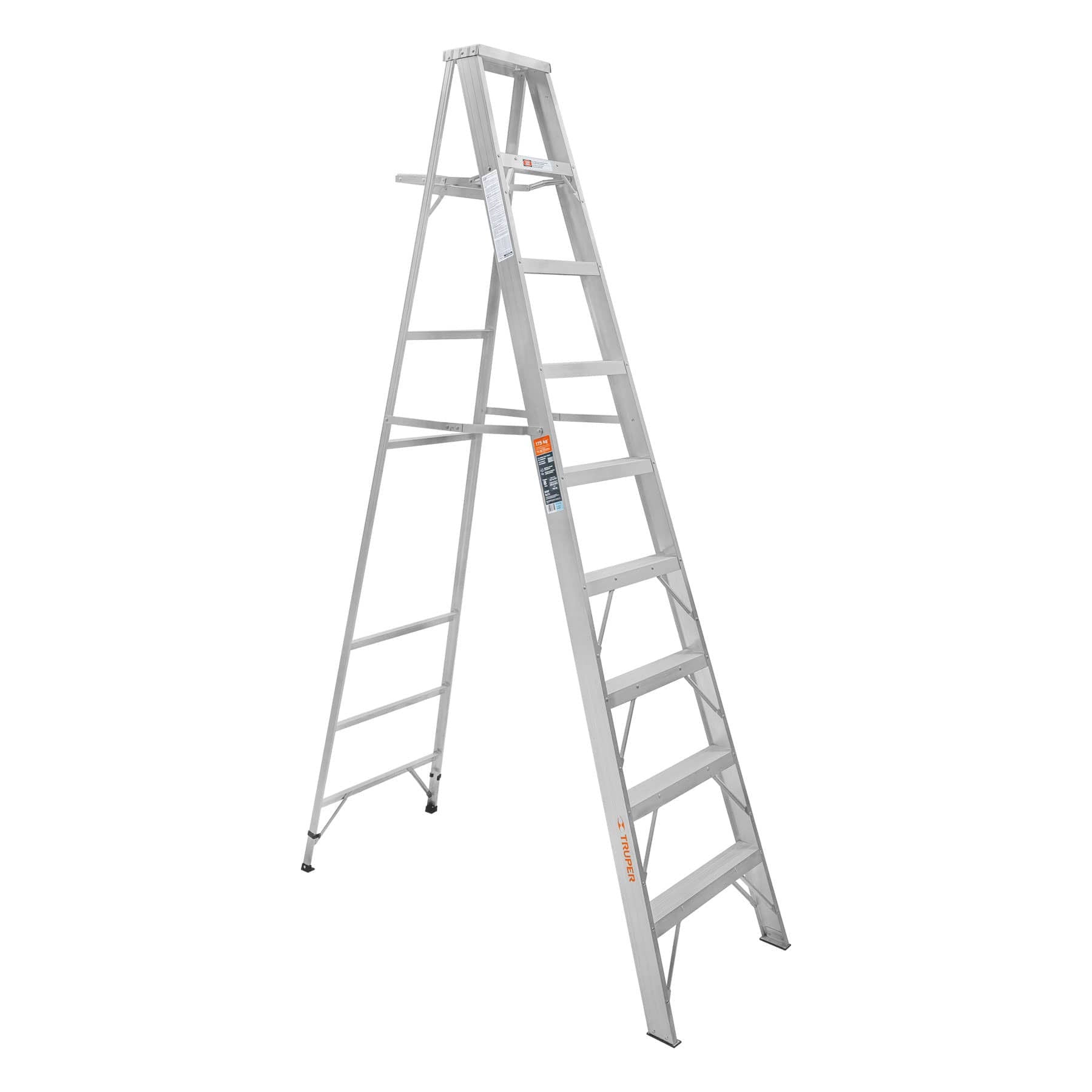Escalera de tijera 100% aluminio tipo ll 8 peldanos Truper