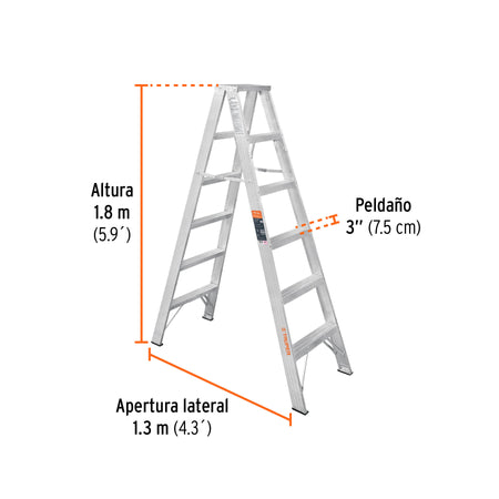 Escalera de tijera doble tipo ll 5 escalones Truper