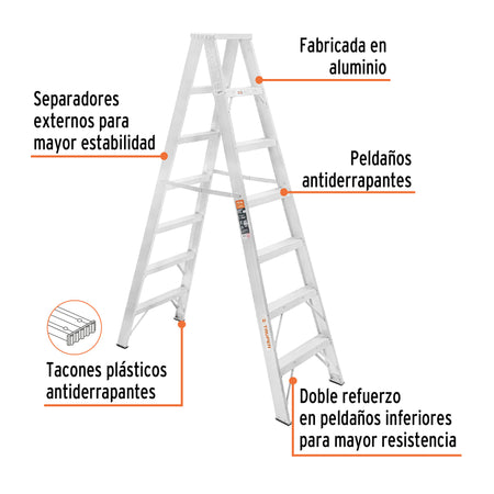 Escalera de tijera doble tipo ll 6 escalones Truper