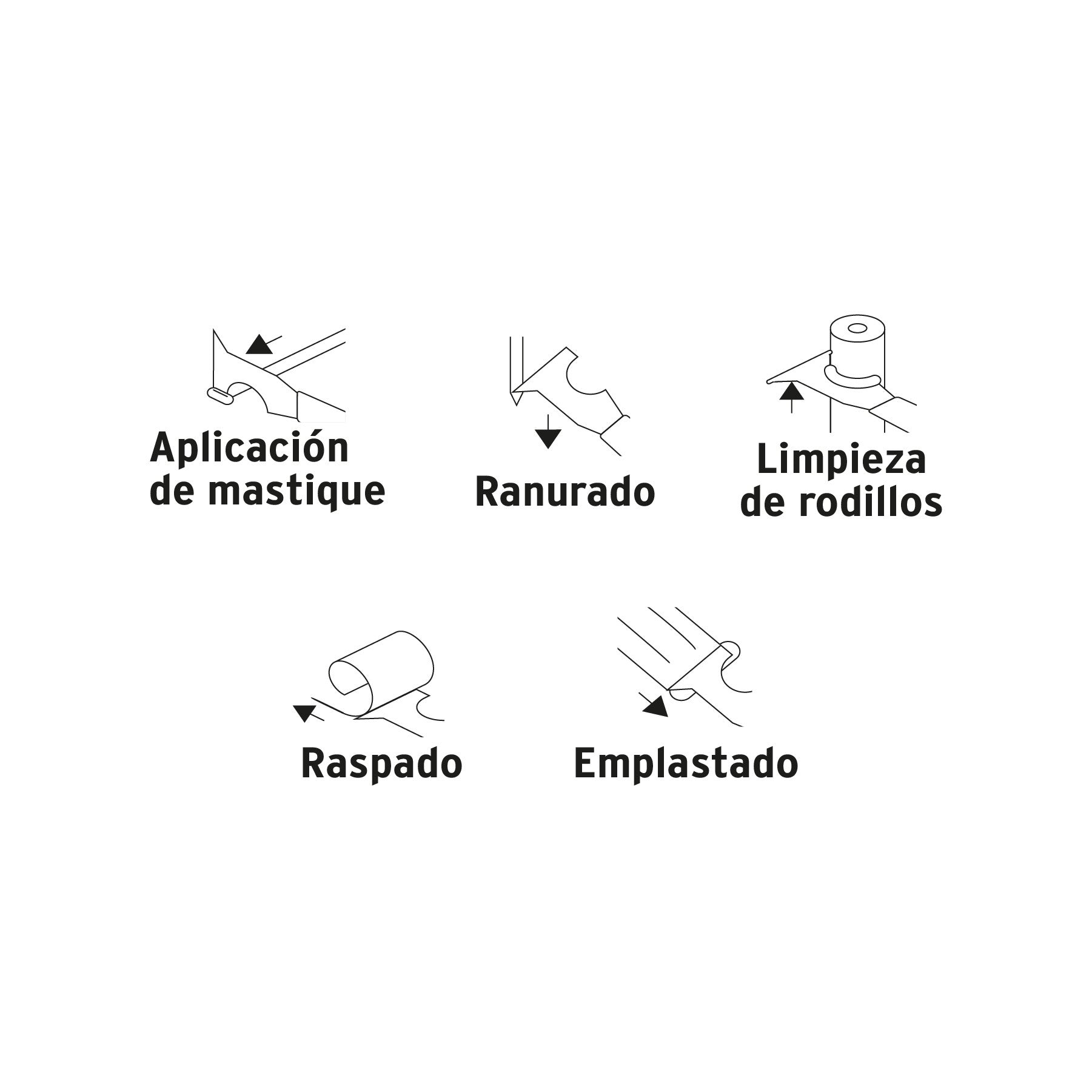 Espátula 2-1/2' de 5 usos con mango de madera, Truper