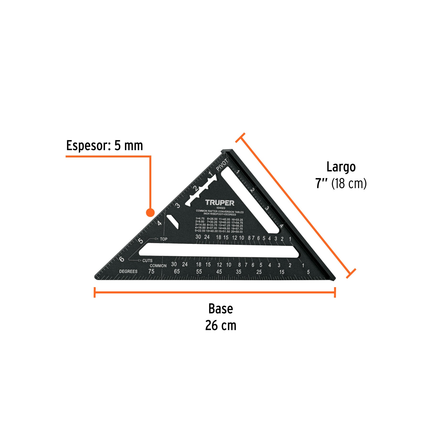 Escuadra 7', aluminio color negro, para muro de yeso, TRUPER