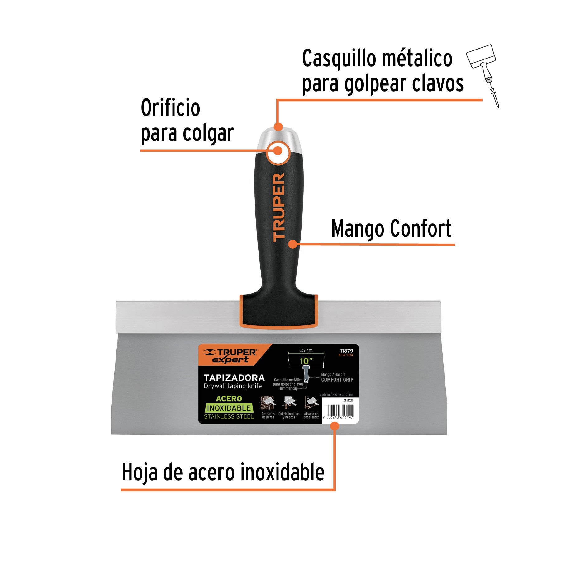 Eje corto para carretillas 1 llanta EXPERT TRUPER y PRETUL
