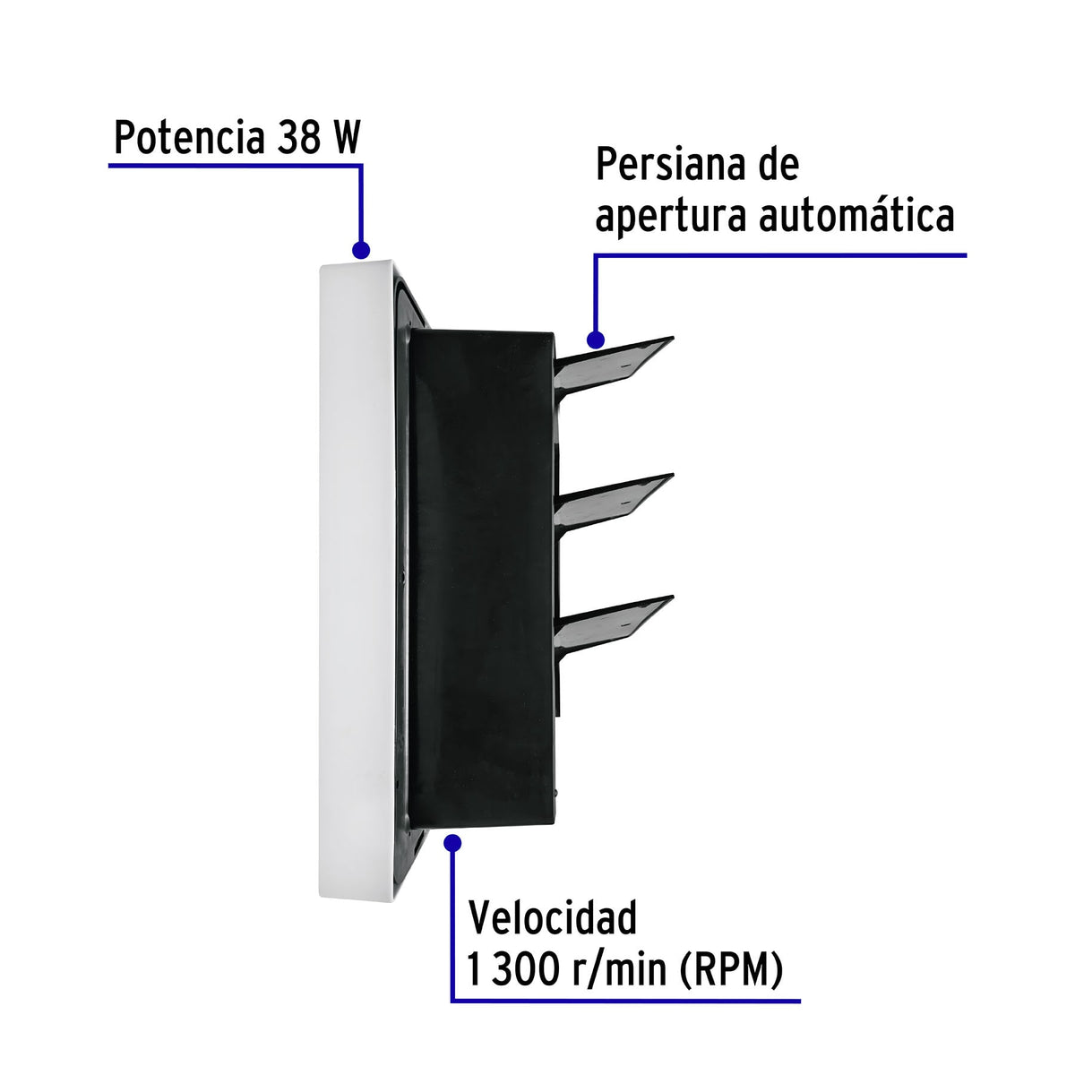 Extractor de aire deblanco VOLTECK 10"
