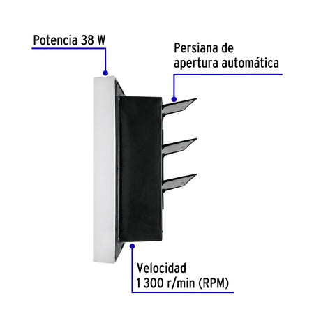 Extractor de aire deblanco VOLTECK 10"