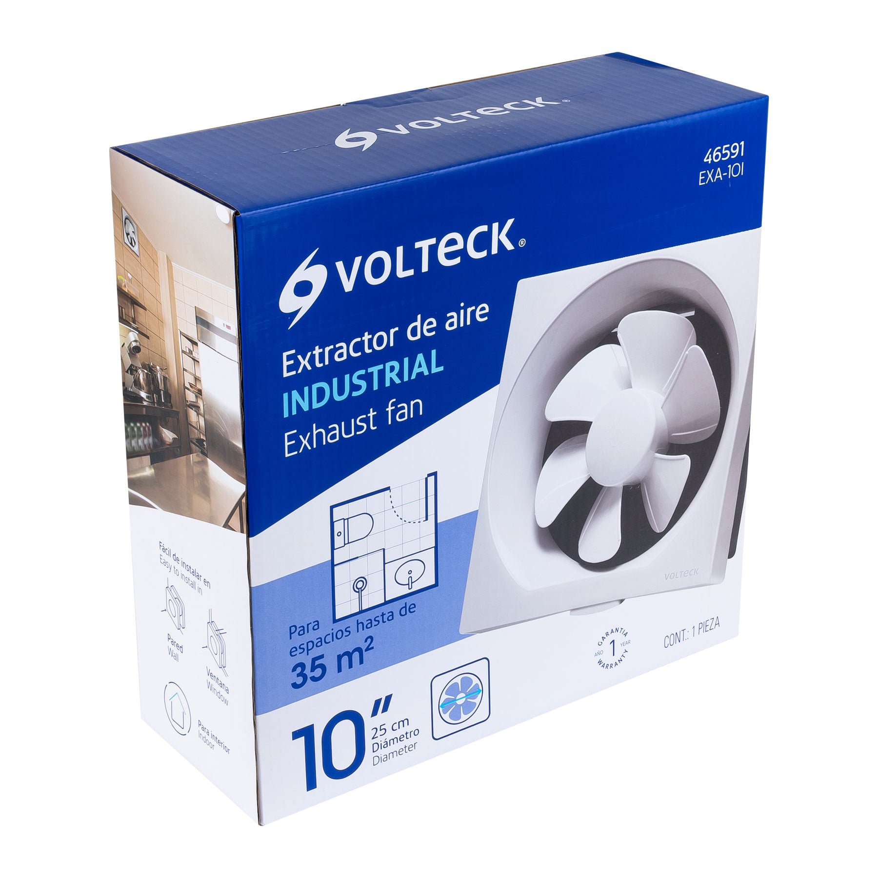 Extractor de aire deblanco VOLTECK 10"