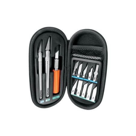 Juego de exactos profesional con 13 cuchillasestucheTRUPER