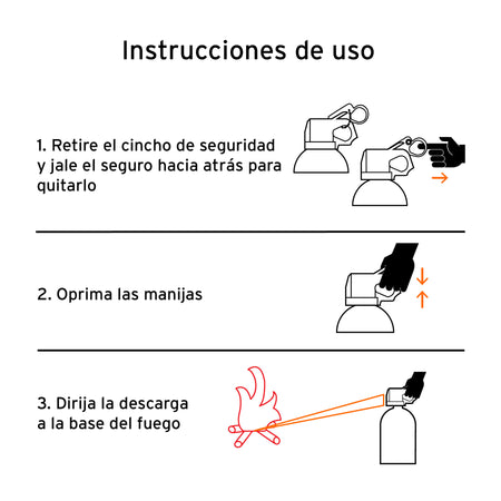 Extintor portátil desechable 450 g, polvo tipo ABC, Truper