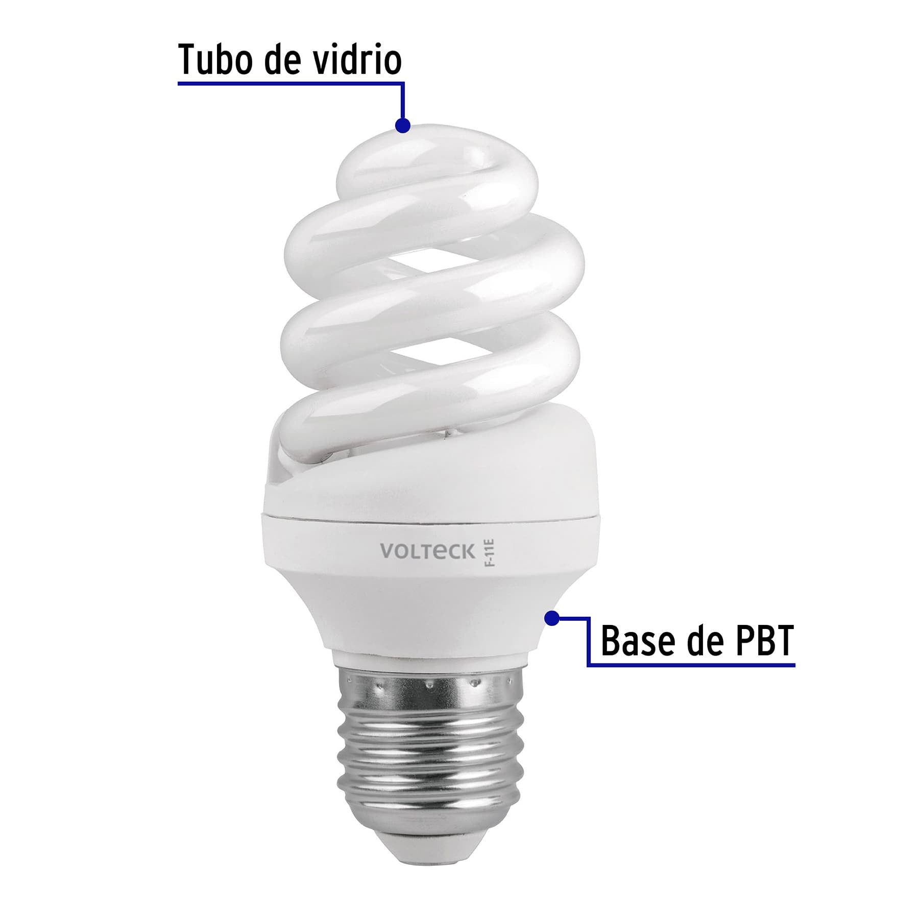 Lámpara espiral T3 11 W luz de día en blíster, Volteck 3 11 W
