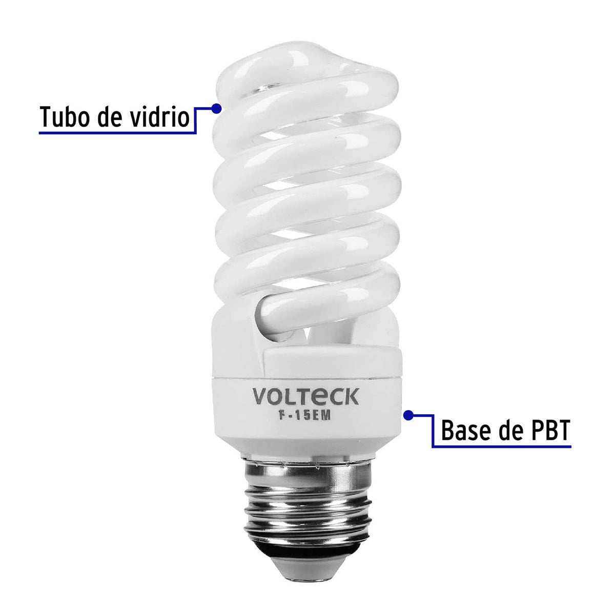 Pack de 4 lámparas espiral mini T2 15 W luz de día, en caja 2 15 W