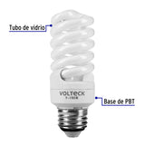 Pack de 4 lámparas espiral mini T2 15 W luz de día, en caja 2 15 W