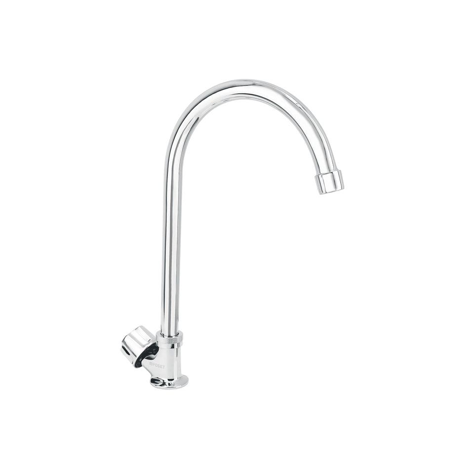 Llave individual fregadero cuello curvo hexagonal BASIC
