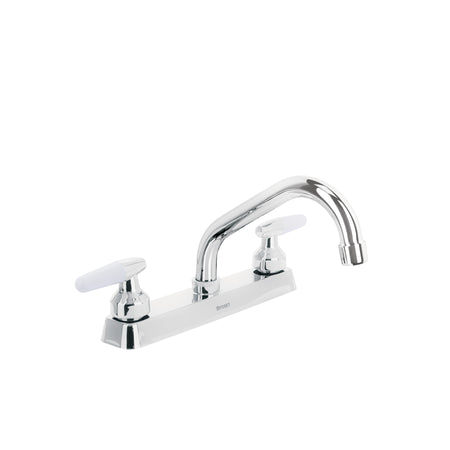 Mezcladora 8" fregadero cromo cuello corto cono BASIC