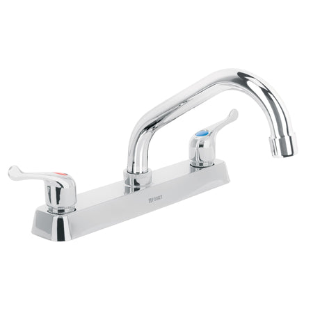 Mezcladora 8" fregadero cromo cuello corto palanca BASIC