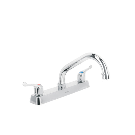 Mezcladora 8" fregadero cromo cuello corto palanca BASIC