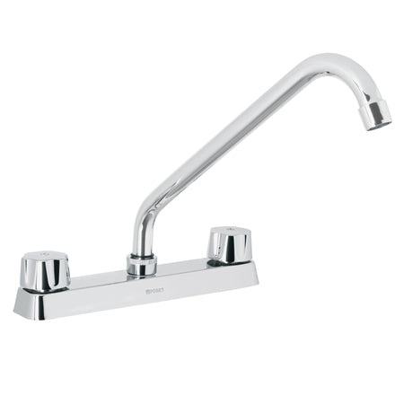 Mezcladora 8" fregadero cromo cuello largohexagonal BASIC