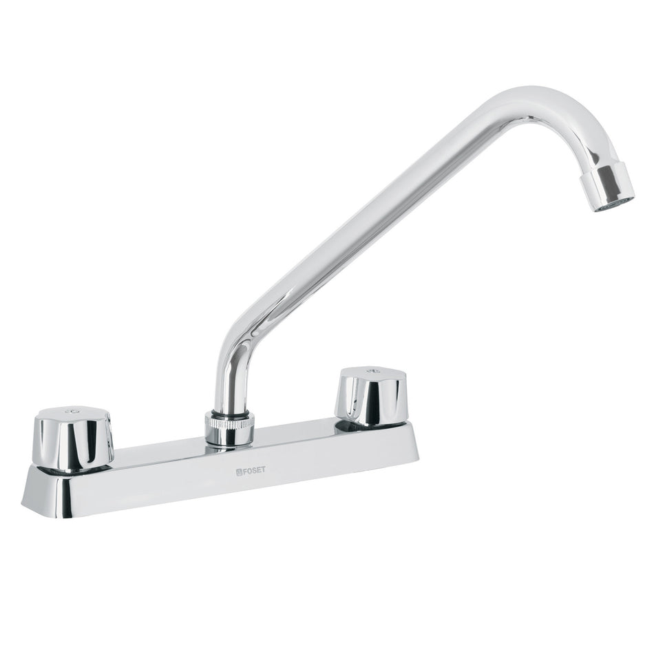 Mezcladora 8" fregadero cromo cuello largohexagonal BASIC