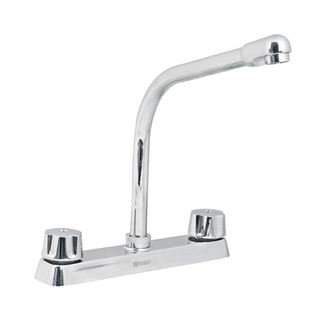 Mezcladora 8" fregadero cromo cuello cobracompresionBASIC
