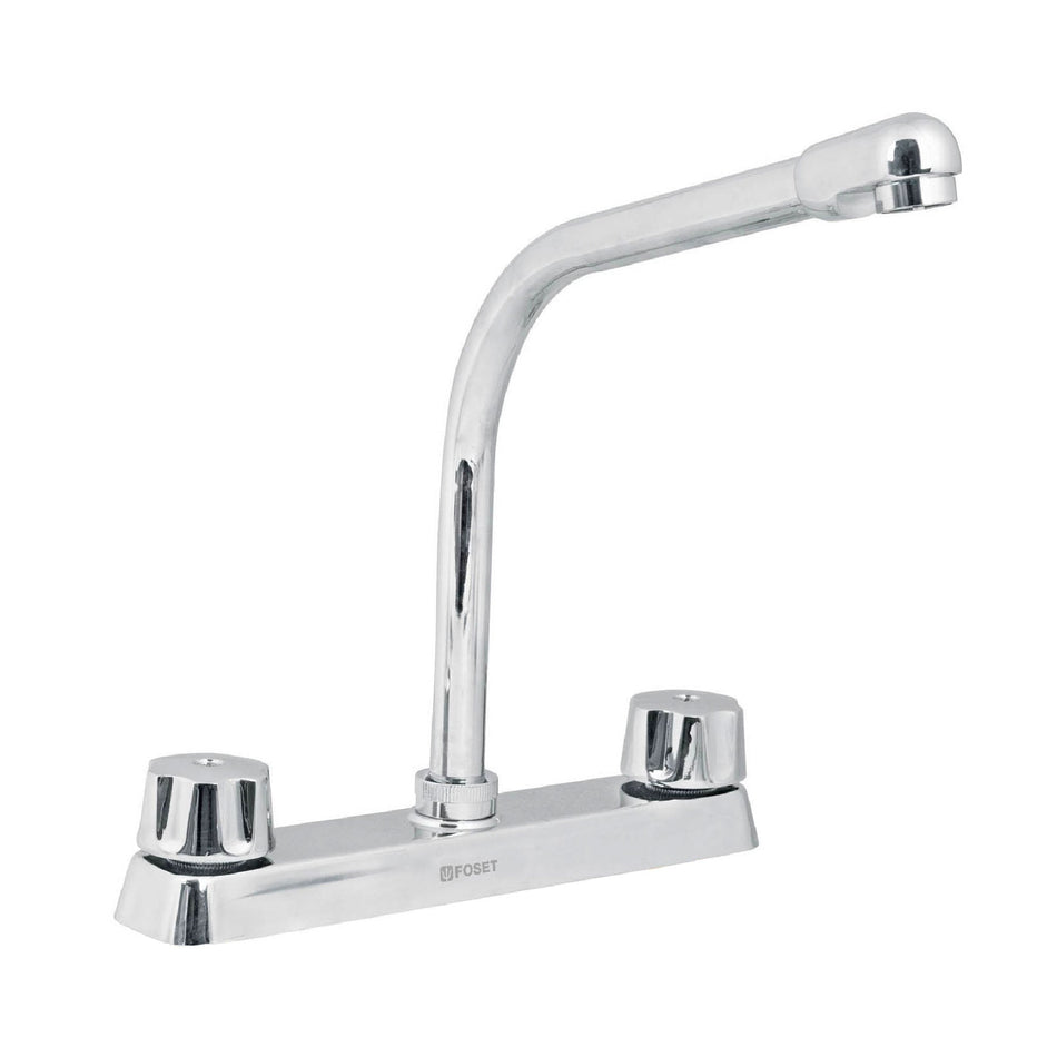 Mezcladora 8" fregadero cromo cuello cobracompresionBASIC