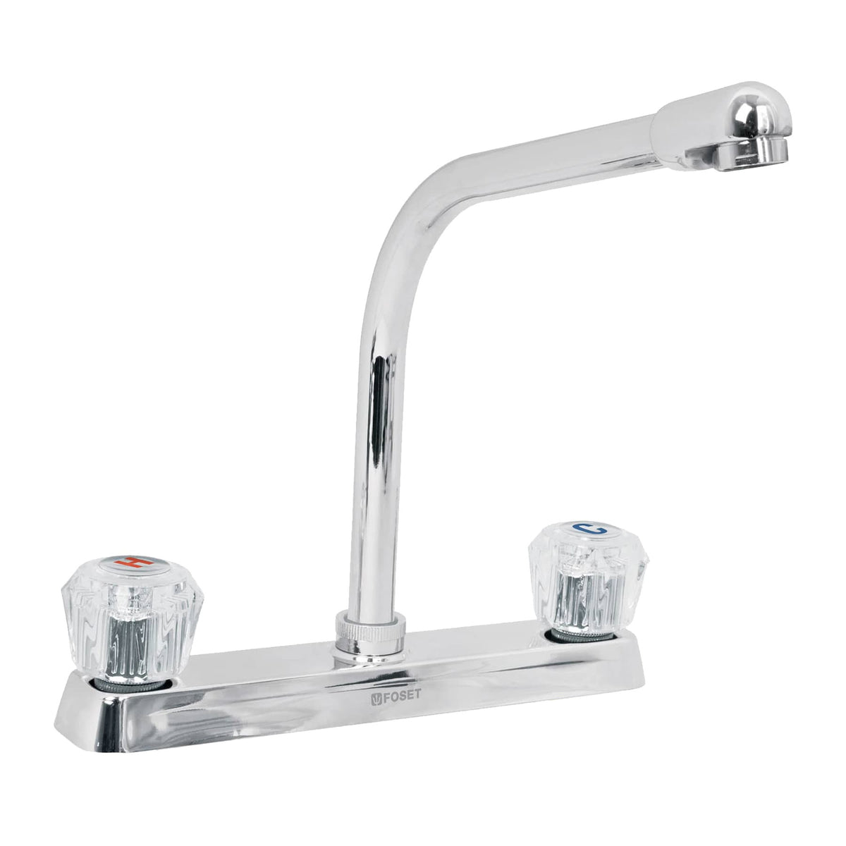 Mezcladora 8" fregadero cromo cuello cobra acrilico BASIC