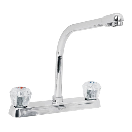 Mezcladora 8" fregadero cromo cuello cobra acrilico BASIC