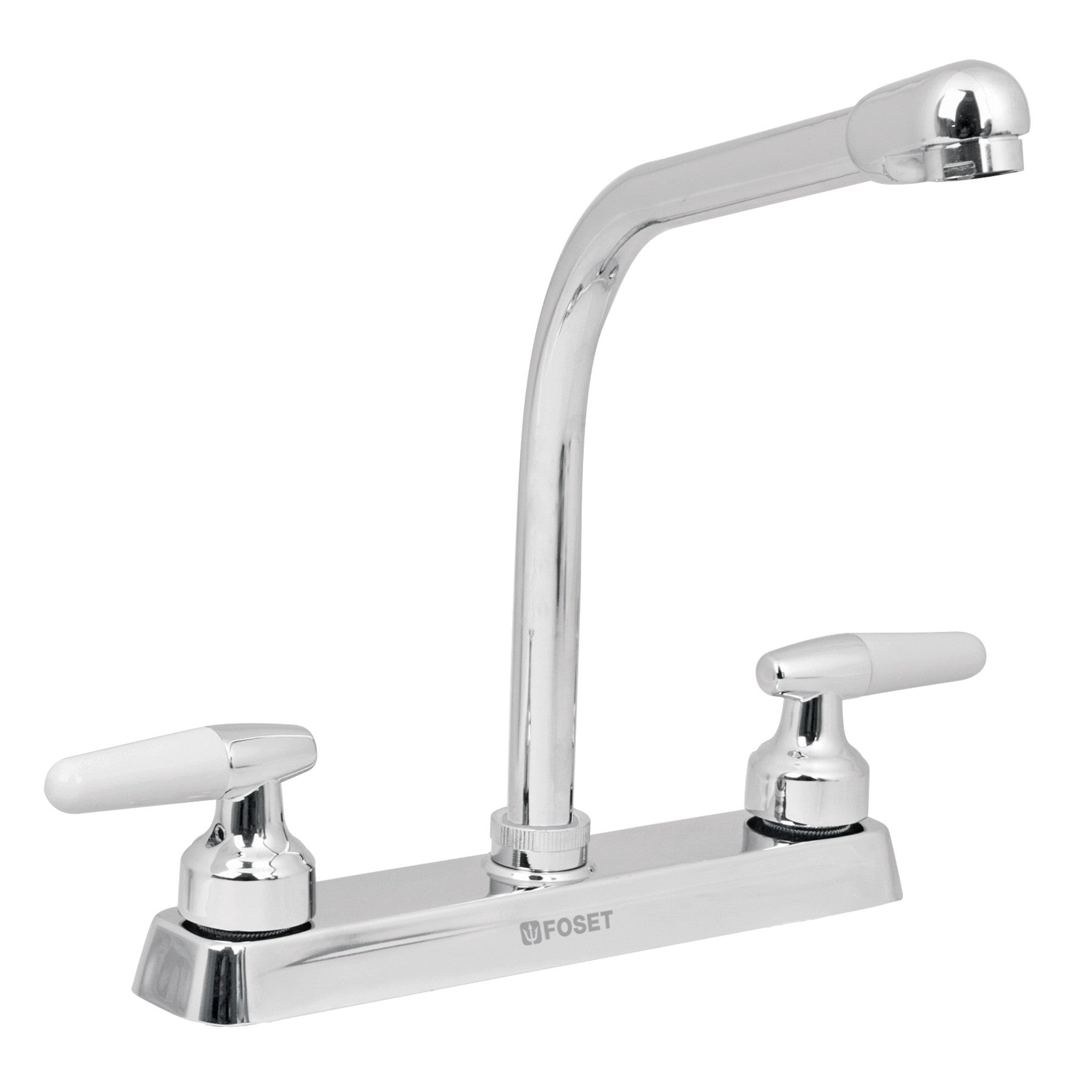 Mezcladora 8" fregadero cromo cuello cobra cono BASIC