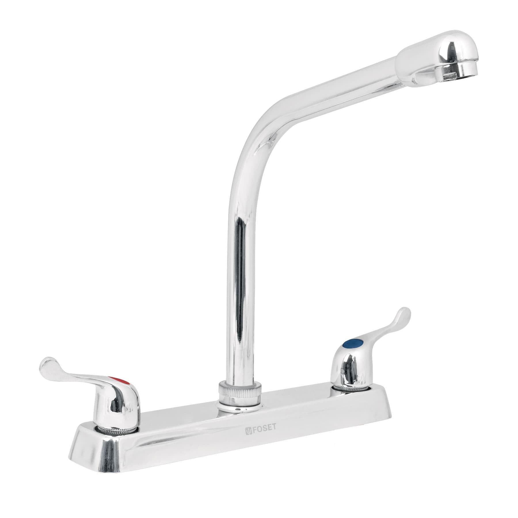 Mezcladora 8" fregadero cromo cuello cobra palanca BASIC