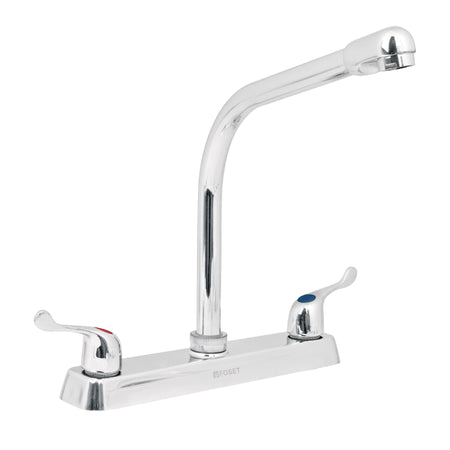Mezcladora 8" fregadero cromo cuello cobra palanca BASIC