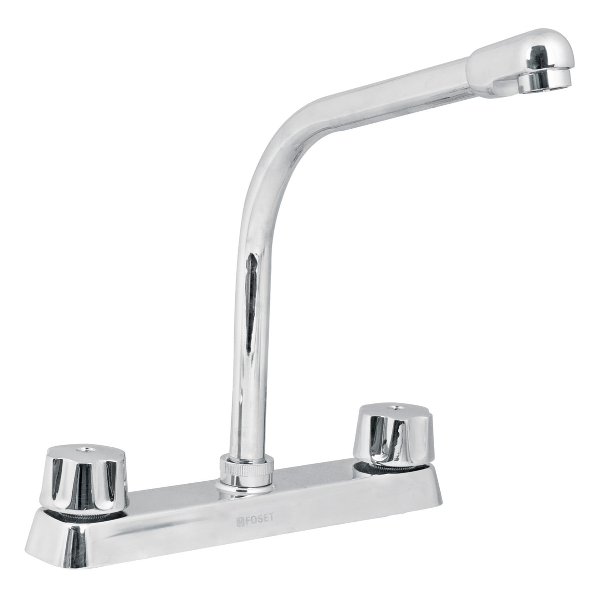 Mezcladora 8" fregadero cromo cuello cobrahexagonal BASIC
