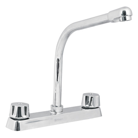 Mezcladora 8" fregadero cromo cuello cobrahexagonal BASIC