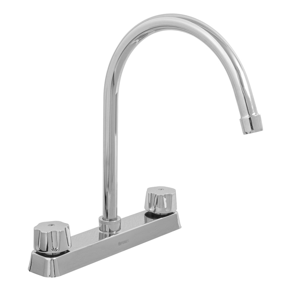 Mezcladora 8" fregadero cromo cuello curvocompresionBASIC