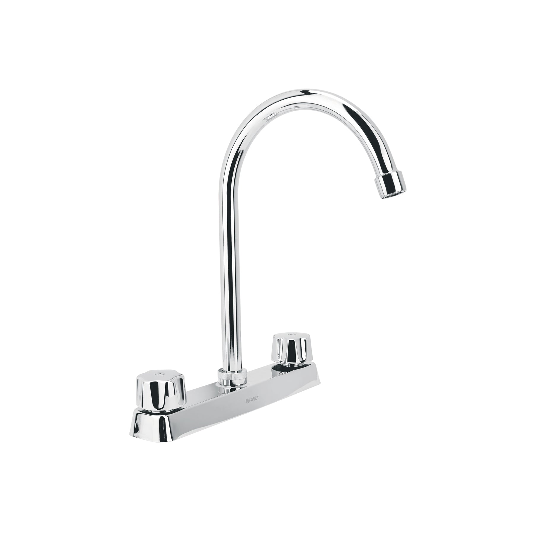 Mezcladora 8" fregadero cromo cuello curvohexagonal BASIC