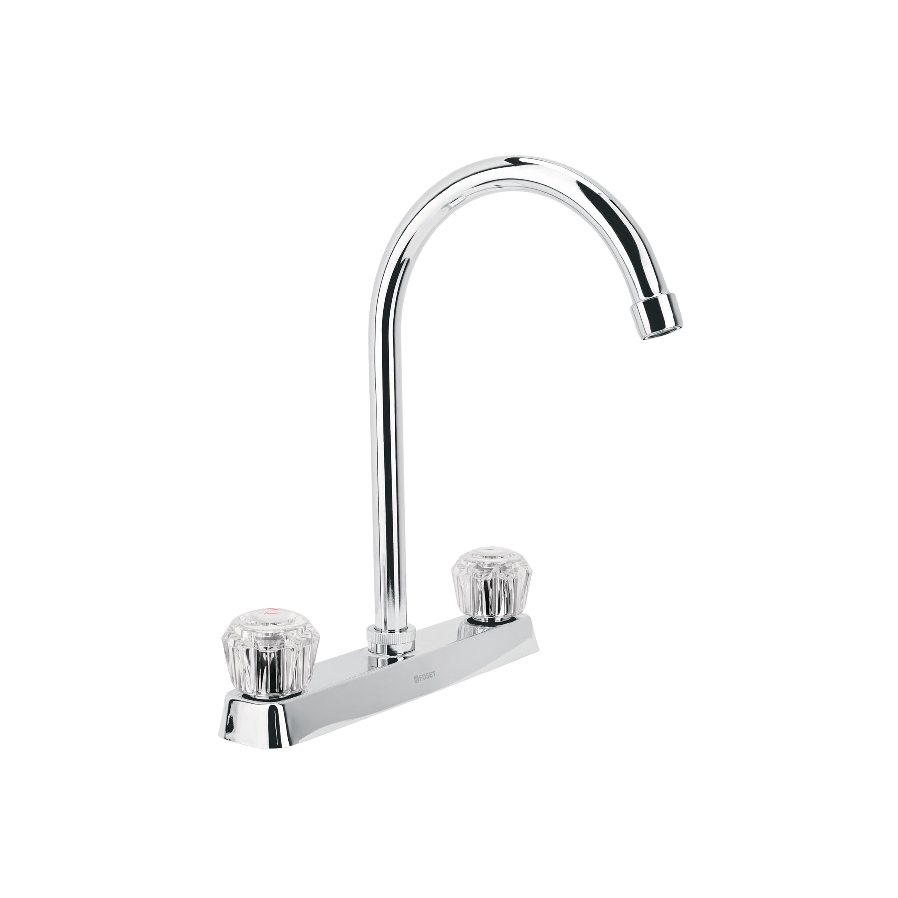 Mezcladora 8" fregadero cromo cuello curvo acrilico BASIC