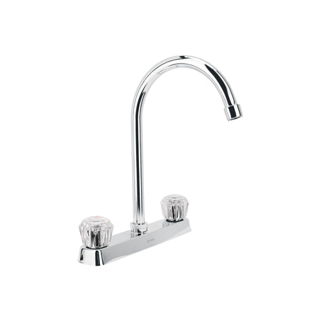 Mezcladora 8" fregadero cromo cuello curvo acrilico BASIC