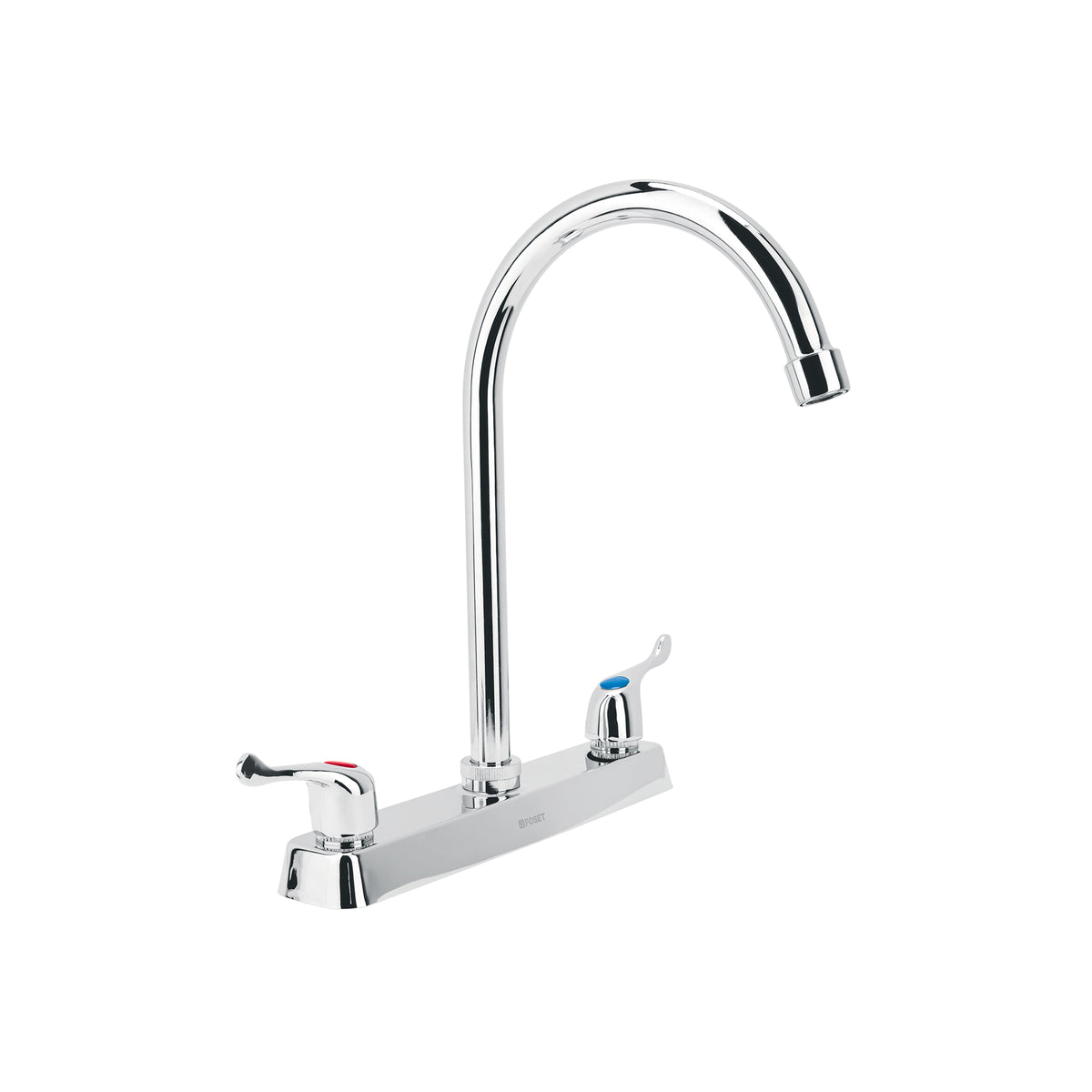 Mezcladora 8" fregadero cromo cuello curvo palanca BASIC