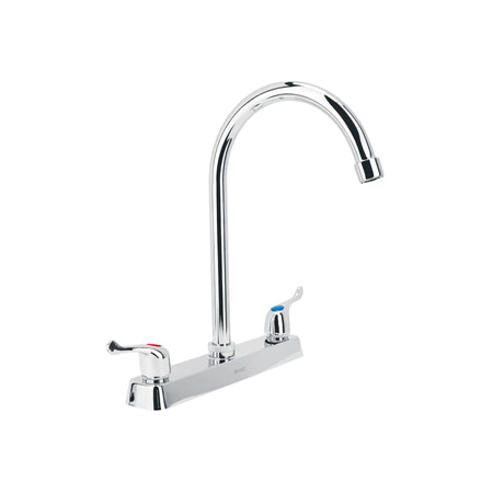 Mezcladora 8" fregadero cromo cuello curvo palanca BASIC
